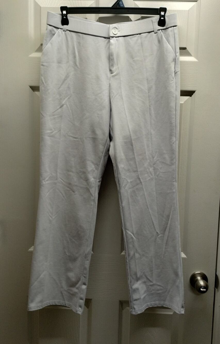White High Rise Straight Leg Womens Chino Style Pants Size 14 (See Measurements)